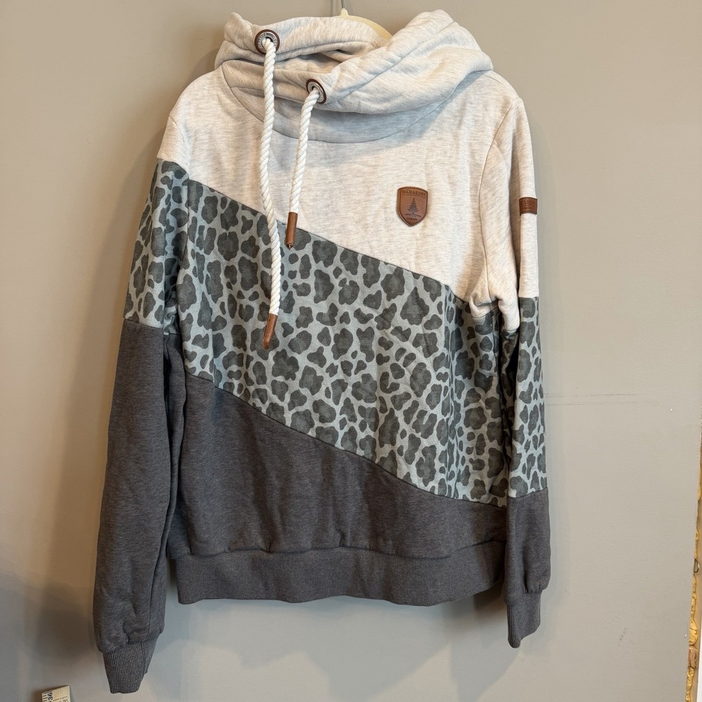 Wanakome Selene Leo Hoodie XL Leopard Canada Grey